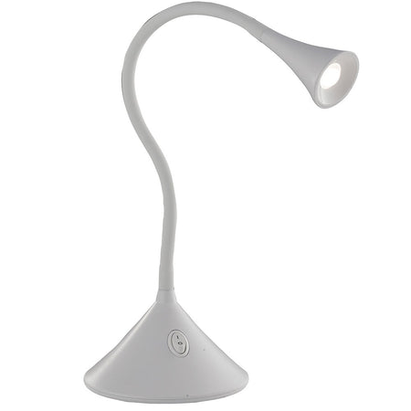 Lume per Scrivania Applique Bianca Metallo Silicone Lampada Led 3 watt Luce Naturale