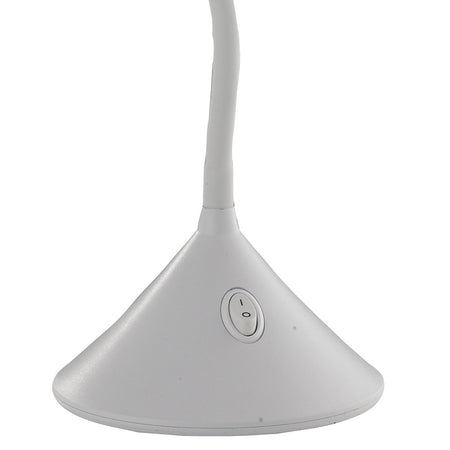 Lume per Scrivania Applique Bianca Metallo Silicone Lampada Led 3 watt Luce Naturale