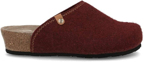 Zoccoli Bio Genuins in feltro color bordeaux. Rosso