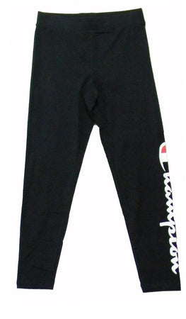 Champion 3/4 LEGGINGS Cotton Lycra gr.230 Basic Logo Grande Nero
