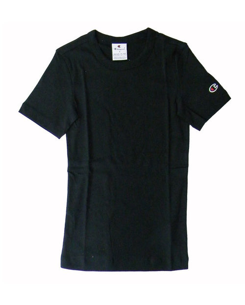 Champion TEE Soft Cotton 1x1 Rib Donna Cotone Nero
