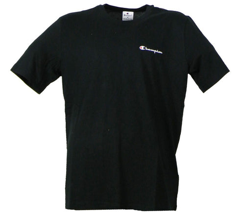 Champion TEE Light Cotton Jersey Donna Logo Piccolo Cotone Nero