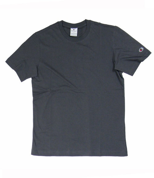 Champion SS TEE Light Cotton Jersey Uomo Logo Piccolo Cotone Marrone