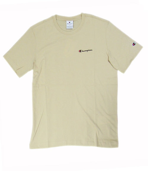 Champion SS TEE Light Cotton Jersey  Uomo Logo Piccolo Cotone Beige