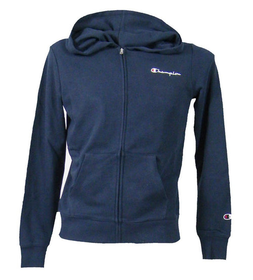 Champion FULL ZIP HOODIE SWEATSHIRT Heavy Soft Compact Spring Poly Terry Donna Blu Navi