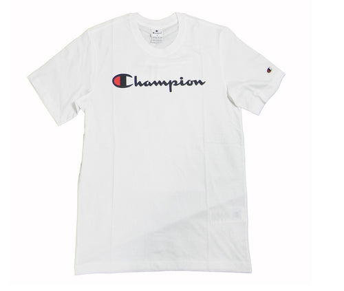 Champion TEE Light Cotton Jersey Donna Logo Grande Cotone Bianco