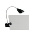 Lampada da Tavolo Flessibile con Pinza Silicone paralume Metallo Nero Led 3,2 watt Luce Naturale