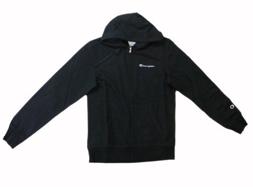 Champion FULL ZIP HOODIE SWEATSHIRT Heavy Soft Compact Spring Poly Terry Uomo, Nero