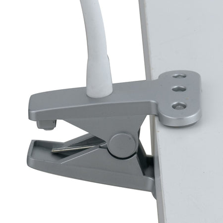 Lume con Pinza Silicone Flessibile paralume Metallo Argento Lampada Led 3,2 watt Luce Naturale