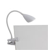 Lume per Scrivania con Pinza paralume Metallo Bianco Silicone Flessibile Led 3,2 watt Luce Naturale
