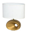 I-EOLO/L 35 - Lampada con fusto dalla forma originale oro e paralume bianco 40 watt E14