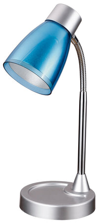 Lampada per Scrivania Blu Orientabile Plastica Metallo Lume Moderno E14