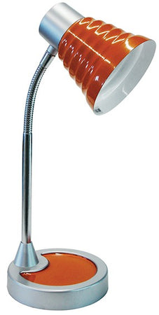 Lampada da Lettura Orientabile paralume Plastica Arancio base Metallo Moderna E14