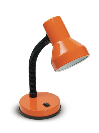 Lampada da Tavolo Scrivania Arancio Orientabile Plastica Metallo Moderna E27