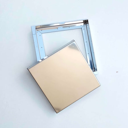 Sigillo 400 x 400 x H 80mm chiusino di acciaio inox pesante da incasso