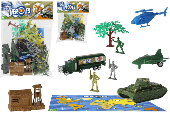 Soldatini Militari con Mezzi e Mappa 2 Assortimenti