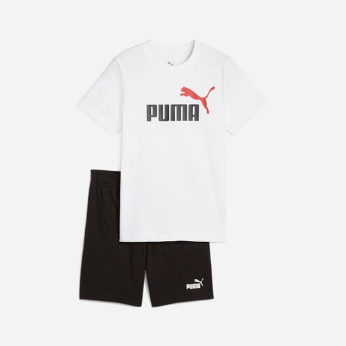 PUMA Logo Tee & Shorts Set G Puma White