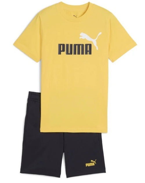 PUMA Logo Tee & Shorts Set G Sunny Yellow