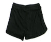 Champion SHORT Soft Cotton Rib Donna Logo Piccolo Cotone Nero