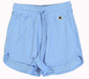 Champion SHORT Soft Cotton Rib Donna Logo Piccolo Cotone Avio