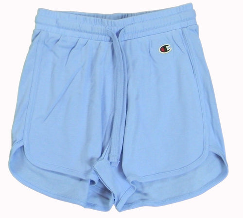 Champion SHORT Soft Cotton Rib Donna Logo Piccolo Cotone Avio