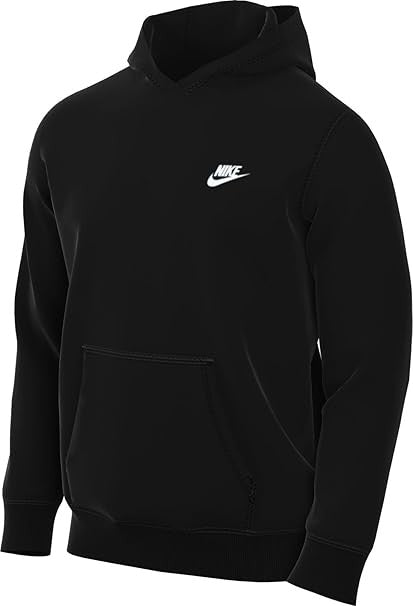 Nike Sportswear Club Fleece, Felpa con Cappuccio Uomo, Nero (Black/Black/White)