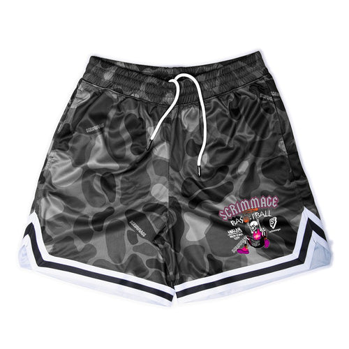 Srimmage Bermuda Basketball CAMO WOOD SKULLMAN Black