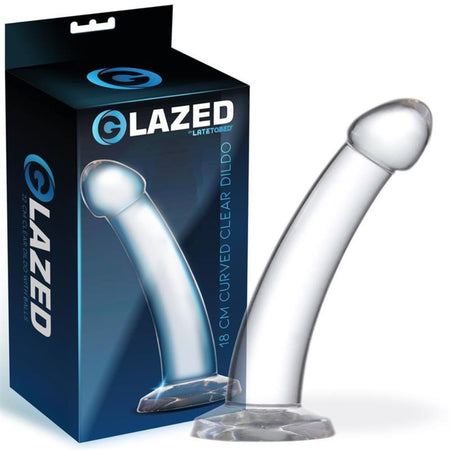 Dildo Curvato Realistico Trasparente in Jelly Glazed Curved Clear 18 cm