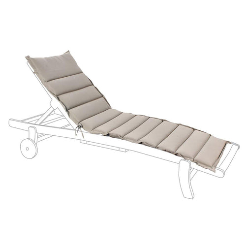 Cuscino per lettino grigio trapuntato 190 x 63 cm giardino ed esterno.