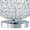 Lampada da Tavolo Sferia Metallo Cromato Cristalli K9 Tondi Lume Interno G9