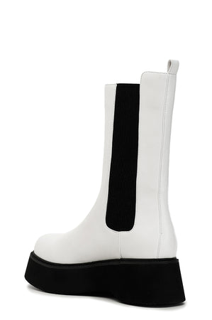STIVALI IN SIMILPELLE CON ELASTICO