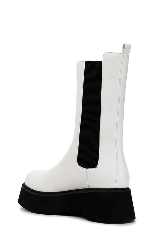 STIVALI IN SIMILPELLE CON ELASTICO