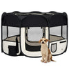 Box per Cani Gatti Pieghevole Traspirante con Borsa Trasporto Nero 125x125x61 cm