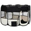 Box per Cani Gatti Pieghevole Traspirante con Borsa Trasporto Nero 125x125x61 cm