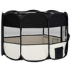 Box per Cani Gatti Pieghevole Traspirante con Borsa Trasporto Nero 125x125x61 cm