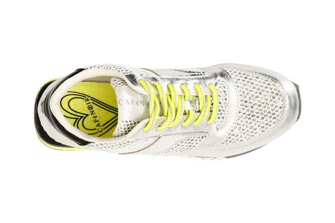 SNEAKER IN SIMILPELLE LAMINATA E RETE GLITTER