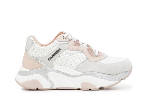 SNEAKERS IN PELLE E RASO