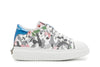 SNEAKERS IN PELLE CON STAMPA MIMETICO-FLOREALE