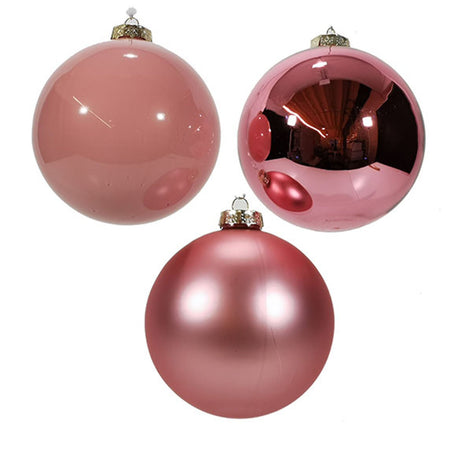 Pallina natalizia rosa Ø 12 cm per decorare albero di Natale