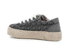 SNEAKER FASCIA CORDA IN CANVAS RICAMATO