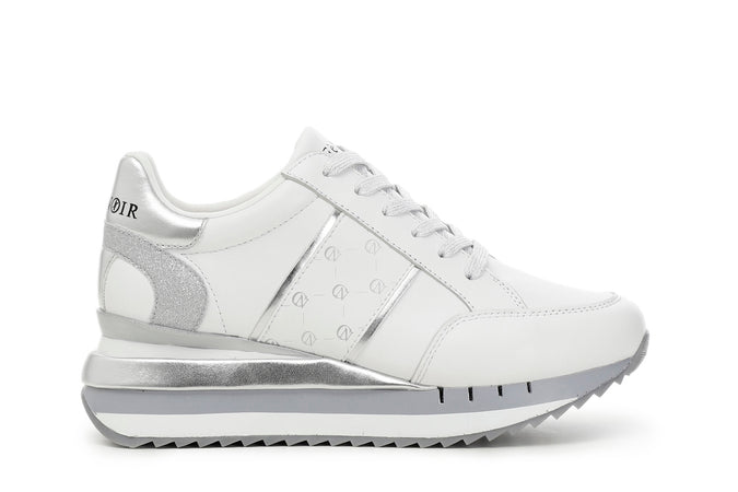 SNEAKERS IN PELLE CON BANDA LOGO LATERALE