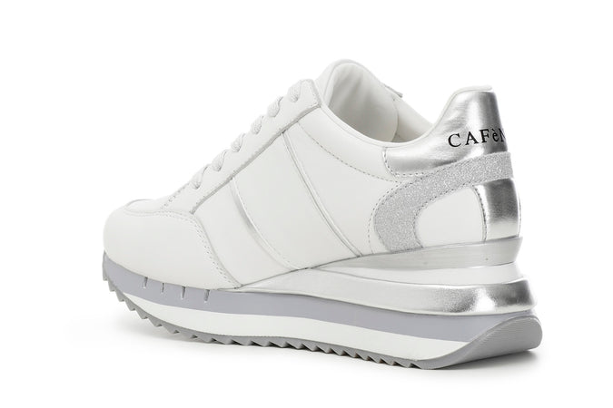 SNEAKERS IN PELLE CON BANDA LOGO LATERALE