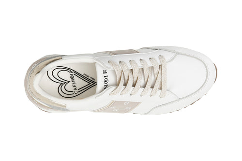 SNEAKERS IN PELLE CON BANDA LOGO LATERALE