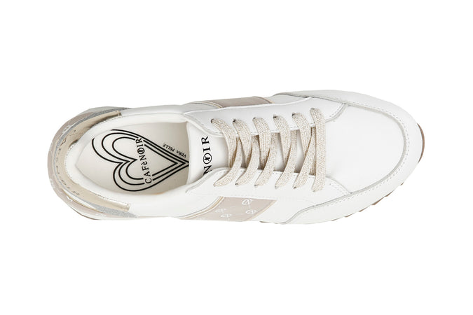 SNEAKERS IN PELLE CON BANDA LOGO LATERALE