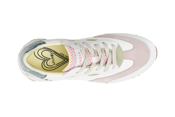 SNEAKERS IN PELLE E TESSUTO MULTICOLOR