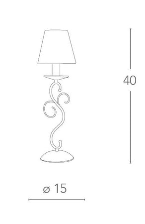 Lampada da Tavolo Cristallo K9 Metallo Bianco paralume Tessuto Bianco Classica E14