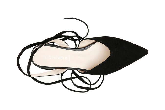 BALLERINA IN CAMOSCIO CON LACCI ALLA CAVIGLIA
