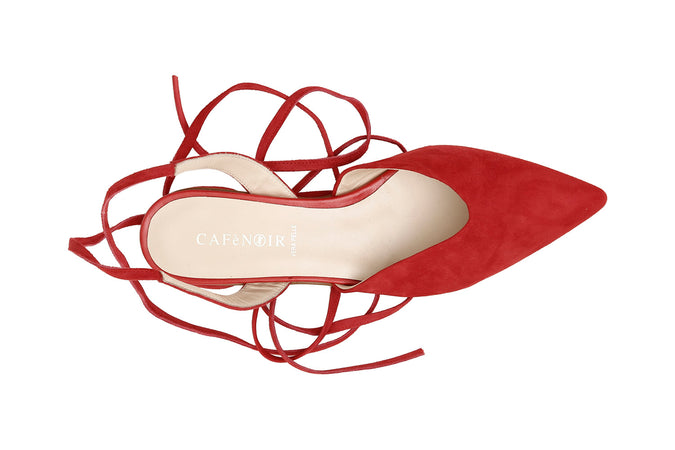 BALLERINA IN CAMOSCIO CON LACCI ALLA CAVIGLIA
