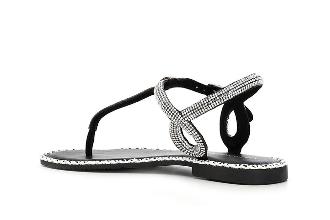 SANDALO INFRADITO CON STRASS SFUMATI