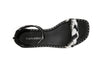 SANDALO FASCIA STRASS E RAFFIA INTRECCIATA ZIP DIETRO
